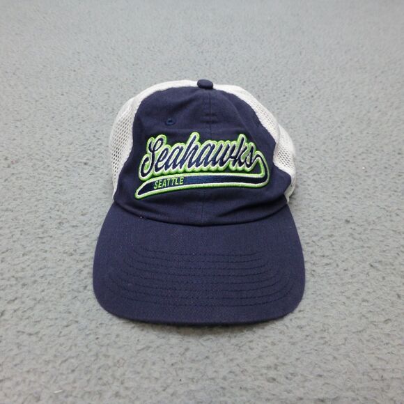 Seattle Seahawks Hat Cap Mens Snapback Trucker Mesh Fanatics NFL Blue White - Picture 1 of 8